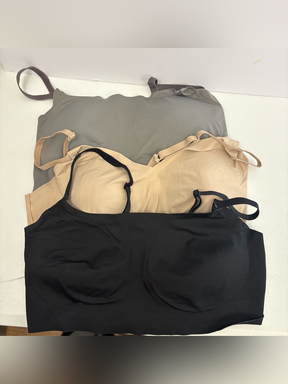Lot of 3 True & Co. Women's XL Adjustable Strap tan black gray